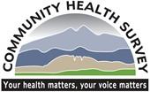 Community Health Survey logo with moutains in background. Your health matters. Your voice matters