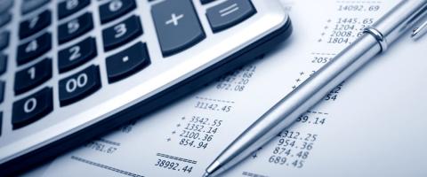 calculator and pen