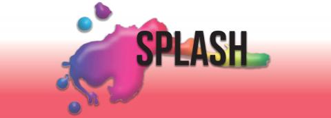 SPLASH logo on color background