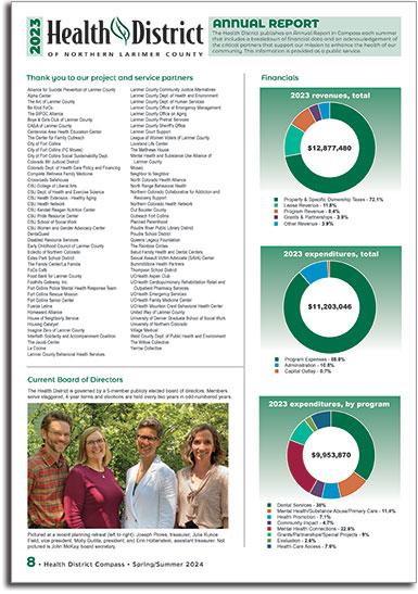 image of printed 2023 Health District annual report