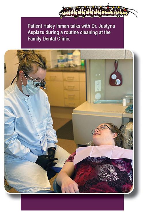 patient talking to dentist