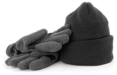 black hat and gloves