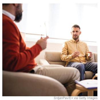 photo of man in therapy session