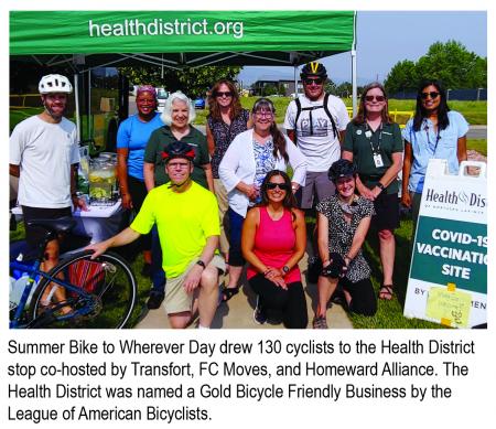 Health District summer bike to work station