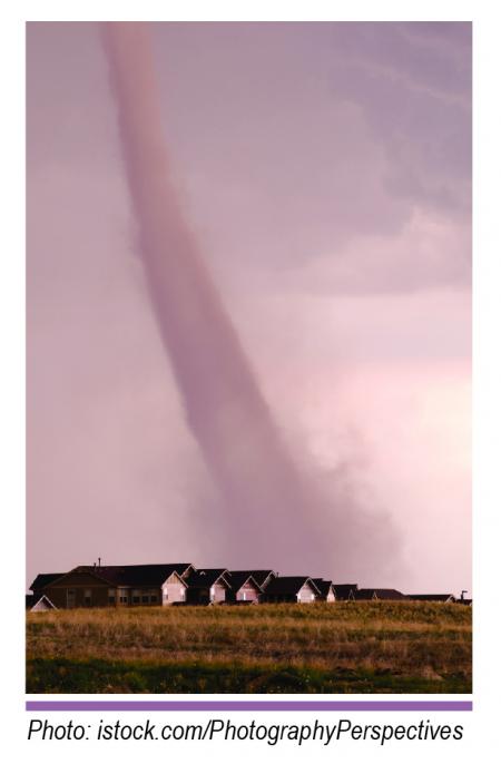 tornado and houses